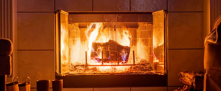 Mendota Hearth Landscape Fireplace Installation in South Farmingdale, New York
